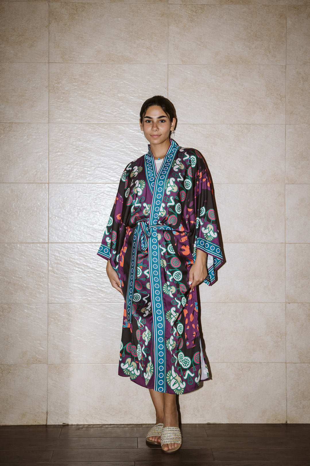 Image of Satin Black Serenity Kimono